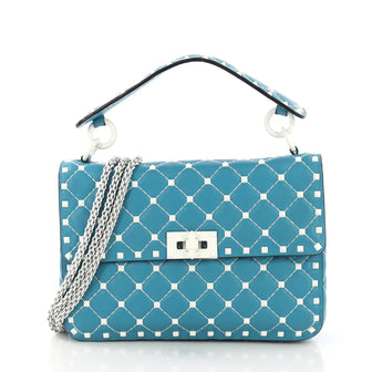 Valentino Rockstud Spike Flap Bag Quilted Leather Medium 393431