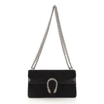 Gucci Dionysus Handbag GG Velvet Small Black 393561