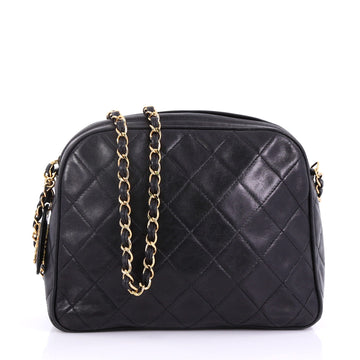 Chanel Vintage Camera Bag Quilted Leather Medium Black 3935915