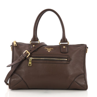 Prada Front Zip Convertible Satchel Vitello Daino Medium 3936301