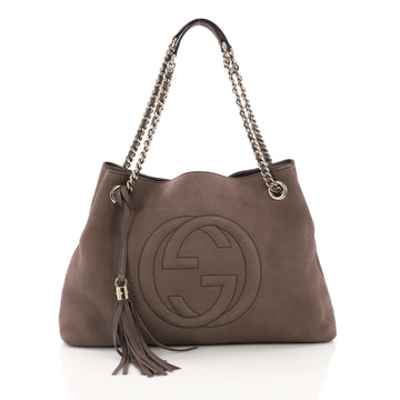 Gucci Soho Chain Strap Shoulder Bag Nubuck Medium Brown 3936303