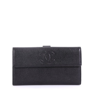 Chanel Timeless CC Flap Wallet Caviar Long Black 393672