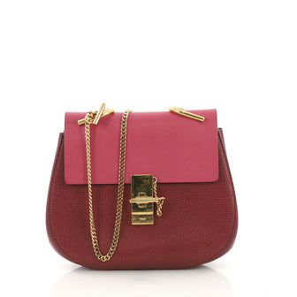 Chloe Drew Crossbody Bag Leather Small Pink 393905