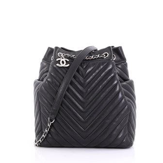 Chanel Urban Spirit Drawstring Bag Chevron Calfskin Small 3940011