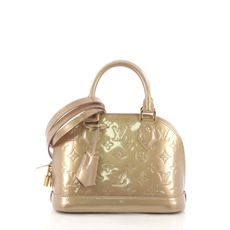 Louis Vuitton Alma Handbag Monogram Vernis BB Gray 3940030