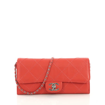 Chanel Ultimate Stitch Wallet on Chain Quilted Lambskin  Orange 3940043