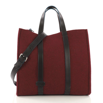 Fendi Convertible Open Tote Wool Large Red 3940054