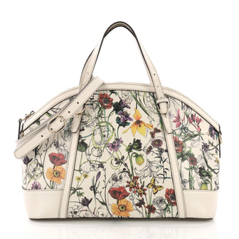 Gucci Nice Top Handle Bag Flora Coated Canvas with Leather 3940055