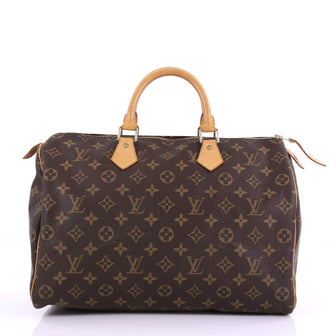 Louis Vuitton Speedy Handbag Monogram Canvas 35 Brown 3940058