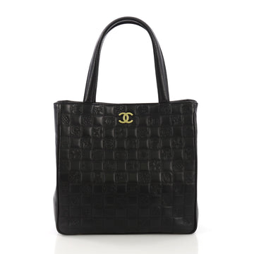 Chanel Precious Symbols Tote Embossed Quilted Lambskin Black 3940073