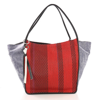 Proenza Schouler XL Tote Woven Canvas with Leather Red 394041