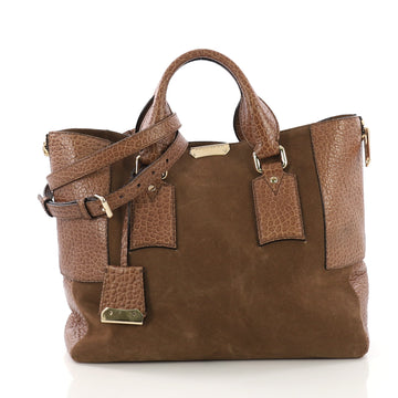 Burberry Callaghan Convertible Tote Suede and Leather Medium 394151