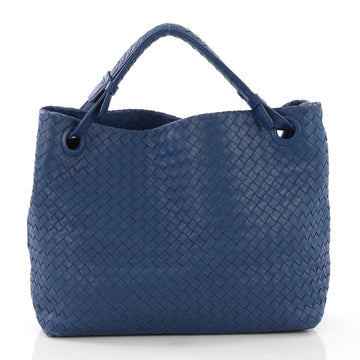 Bottega Veneta Bella Tote Intrecciato Nappa Large Blue
