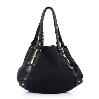 Gucci Pelham Shoulder Bag GG Canvas Small Black 3942301