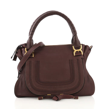 Chloe Marcie Satchel Leather Medium Purple 394271