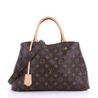 Louis Vuitton Montaigne Handbag Monogram Canvas MM Brown 394321