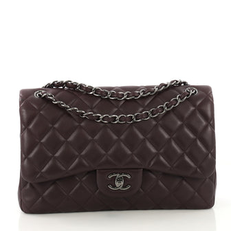 Chanel Model: Classic Double Flap Bag Quilted Lambskin Jumbo Purple 39444/1