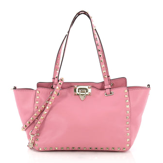 Valentino Rockstud Tote Soft Leather Small Pink 3944503