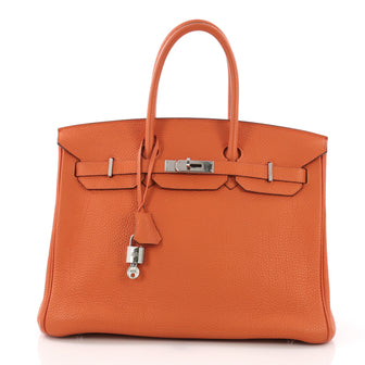 Hermes Birkin Handbag Orange Togo with Palladium Hardware 3944515