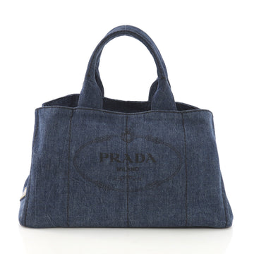 Prada Canapa Tote Denim Large Blue 3944616