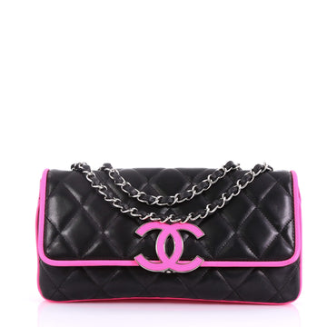 Chanel Divine Flap Bag Quilted Lambskin Medium Black