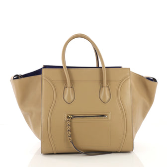 Celine Phantom Handbag Smooth Leather Medium Neutral 394521