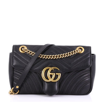 Gucci GG Marmont Flap Bag Matelasse Leather Small Black 394661