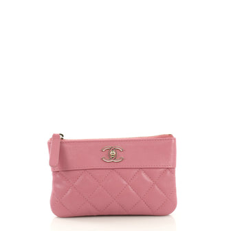 Chanel Mademoiselle Vintage O Case Clutch Quilted Sheepskin 3947319