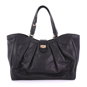 Salvatore Ferragamo Annabell Tote Leather Large Black 394738