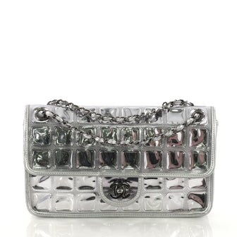 Chanel Ice Cube Flap Bag Quilted Vinyl Silver 3947415