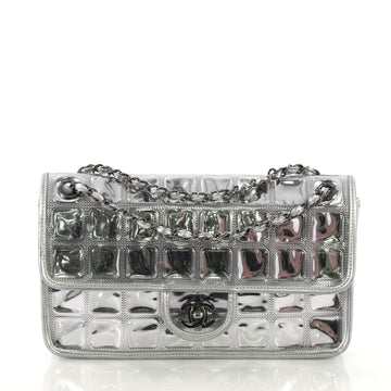 Chanel Ice Cube Flap Bag Quilted Vinyl Silver 3947415
