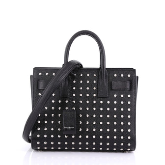 Saint Laurent Sac de Jour Handbag Studded Leather Nano Black