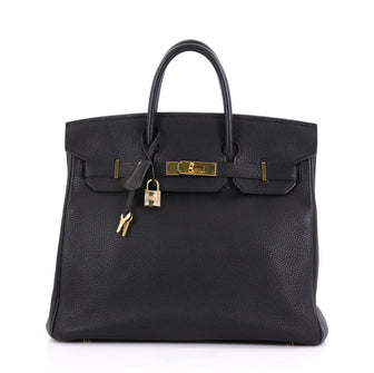 Hermes Birkin HAC Handbag Black Togo with Gold Hardware 32 3947801