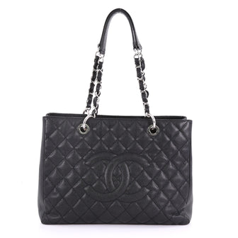 Chanel Grand Shopping Tote Quilted Caviar Black 394811