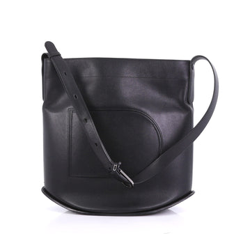 Delvaux Pin Shoulder Bag Leather Large Black 394841