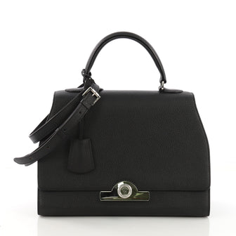 Moynat Rejane Top Handle Bag Leather Medium Black