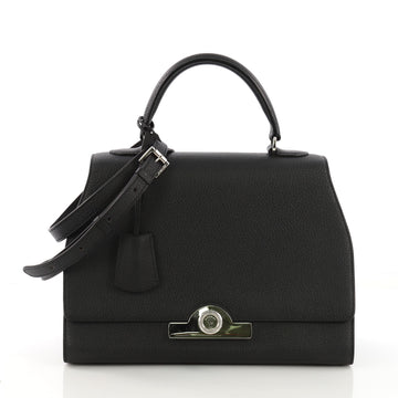 Moynat Rejane Top Handle Bag Leather Medium Black