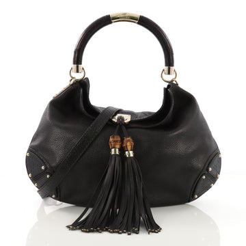 Gucci Indy Hobo Leather Large Black 394961