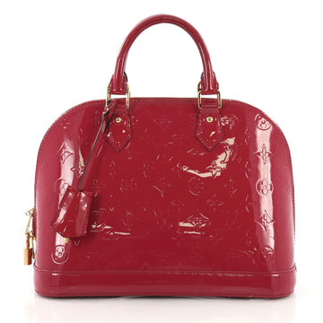 Louis Vuitton Alma Handbag Monogram Vernis PM Pink 394982
