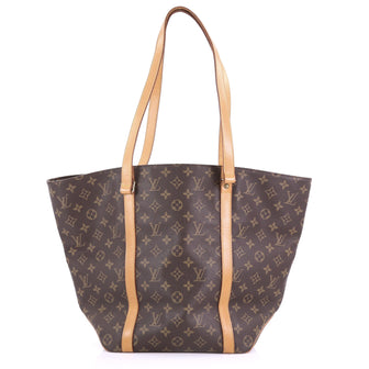 Louis Vuitton Shopping Sac Handbag Monogram Canvas MM Brown 395031