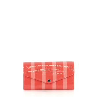 Louis Vuitton Sarah Wallet NM Limited Edition Monogram Vernis Rayures Pink 3950328