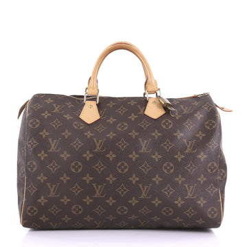 Louis Vuitton Speedy Handbag Monogram Canvas 35 Brown 3950329