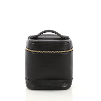 Chanel Vintage Cosmetic Case Lambskin Tall Black 3950355