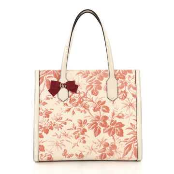 Gucci GG Ribbon Tote Coated Printed Canvas Medium Neutral 3950358
