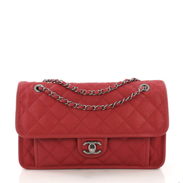Chanel French Riviera Flap Bag Quilted Caviar Large Red 3950365
