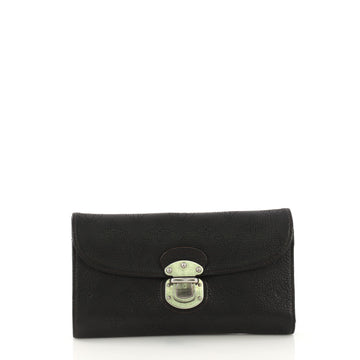 Louis Vuitton Amelia Wallet Mahina Leather Black 395036