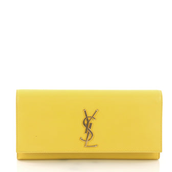 Saint Laurent Classic Monogram Clutch Leather Long Yellow 3950377