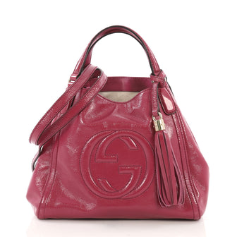 Gucci Soho Convertible Shoulder Bag Patent Small Pink 39515105