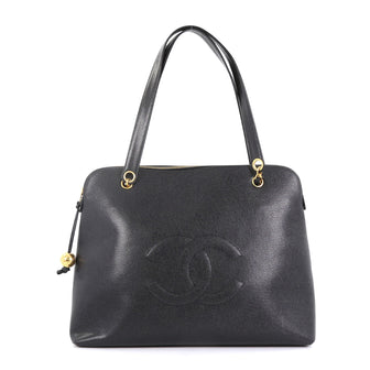 Chanel Vintage Timeless Zip Tote Caviar Large Black