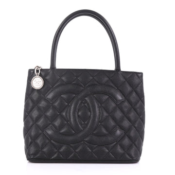 Chanel Medallion Tote Quilted Caviar Black 39515126